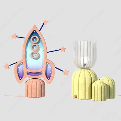 现代儿童卡通台灯3D模型下载